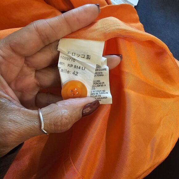 NWOT Kookai Women's Orange Linen Blazer Size 42 - Picture 5 of 6